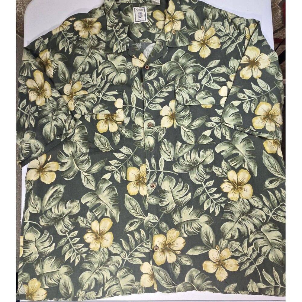Round Tree And Yorke Tall Man Hawaiian  Button Up Short Sleeve Mens Size 3XLT